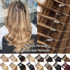 THICK Micro Ring Loop Tip Beads Link 100 Remy Human Hair Extensions Full Head