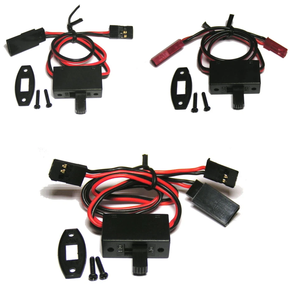 Universal Switch Harness Futaba / JR / Hitec / JST BEC with ON/OFF Switch or LED