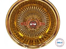 Single 13x7 Zenith Style Rev 100 Spoke All Gold Lowrider Wire Wheel Rim