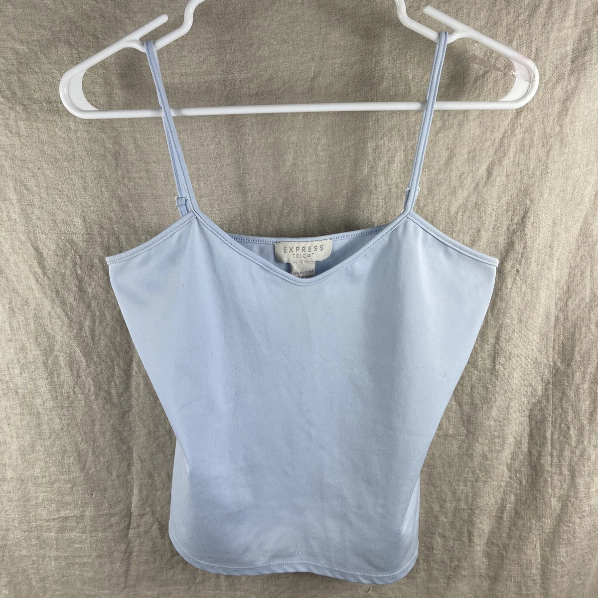 Express Tricot Women's Light Blue Spaghetti Strap Cami Tank Top