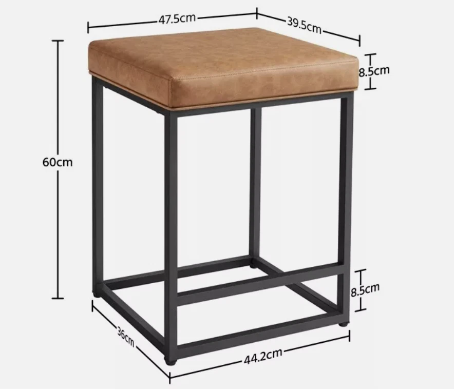 Brown and Black 24" Kitchen Counter Bar Stools Chair - Image 2 of 4