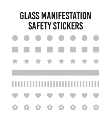 ACTIVE Frosted Glass Safety, Window Manifestation Film, Stickers, Squares, Circles Dots