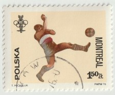 1976 Poland - Soccer?, Olympic Games, Montreal, Canada - 1.50 Zt Stamp