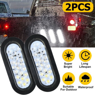 6 Light Backup Set 6 Clear White Oval Truck Trailer Reverse Back - Foto 9