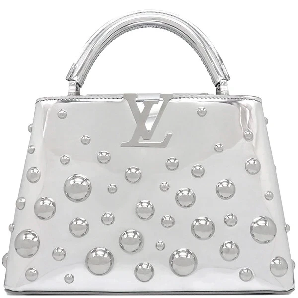 LOUIS VUITTON（LV） Borsa a 2 vie Louis Vuitton Capucines BB M21634 argento vernice pelle con scatola originale
