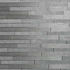 Arthouse Foil Slate Silver Brick Effect Metallic Silver Kitchen Wallpaper