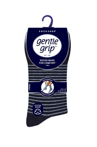 SockShop Gentle Grip Ladies 6 Pairs Cotton Non Elastic Top Diabetic Socks UK 4-8 - Picture 36 of 48