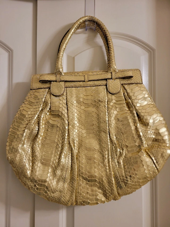 Bolso de Mano ZAGLIANI Pitón Nuevo Color Raro ¡AGOTADO EN TODAS PARTES! Foto 2 de 3