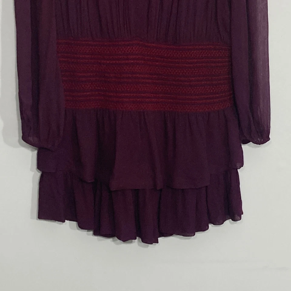 Vestido antik batik para mujer pequeño púrpura transparente cintura caída festival frawley mini Foto 4 de 4