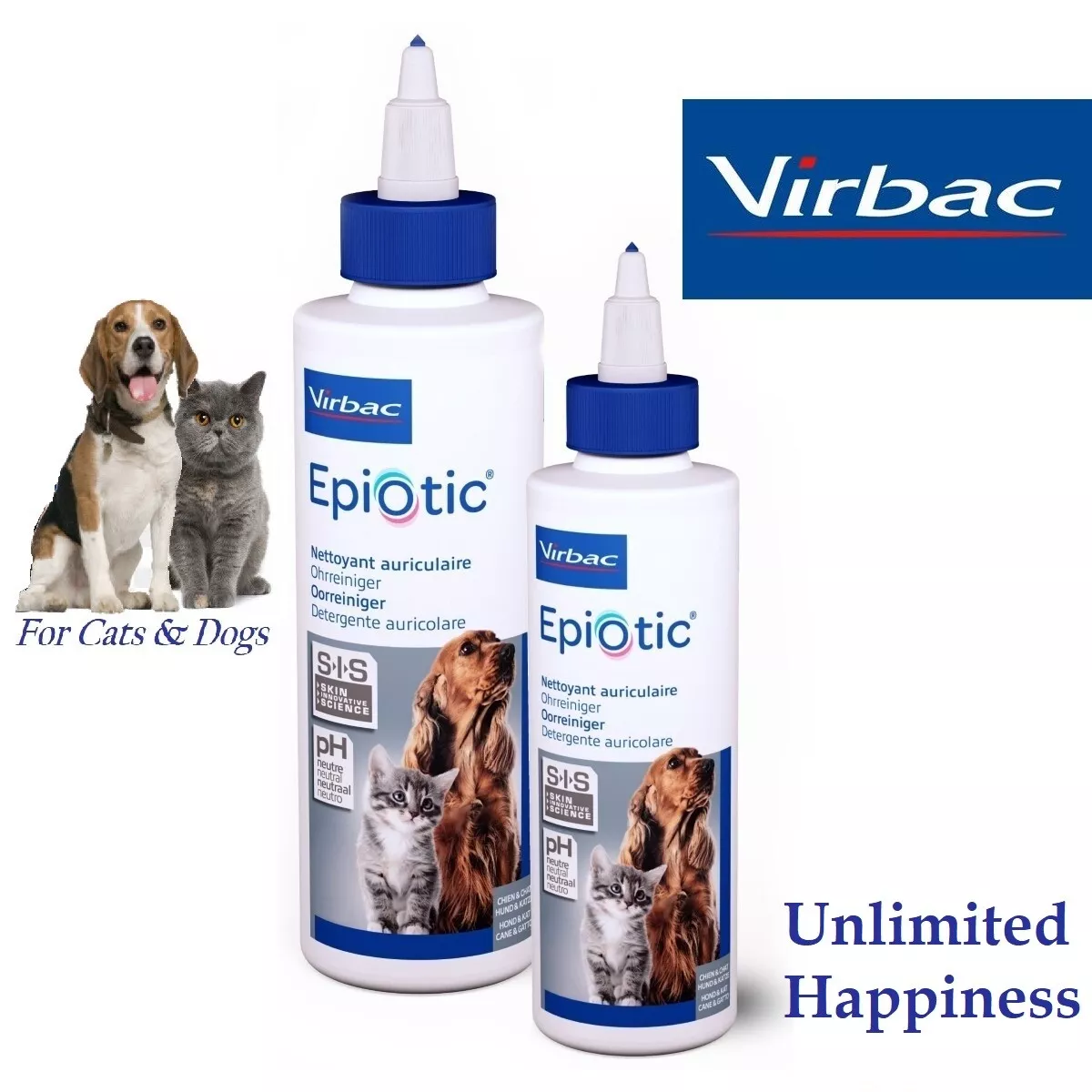 Virbac EpiOtic Ear Cleaner 60ML 125ML For Dogs Cats