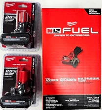 NEW Milwaukee FUEL 2522-20 M12 Compact 3" Cut Off Tool Saw, 2) 5.0 AH Batteries