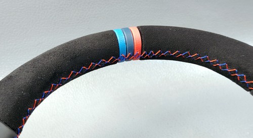 BMW 1 SERIES & 3 SERIES 2006 2013 FLAT BOTTOM M SPORTS LEATHER STEERING WHEEL - Picture 8 of 19