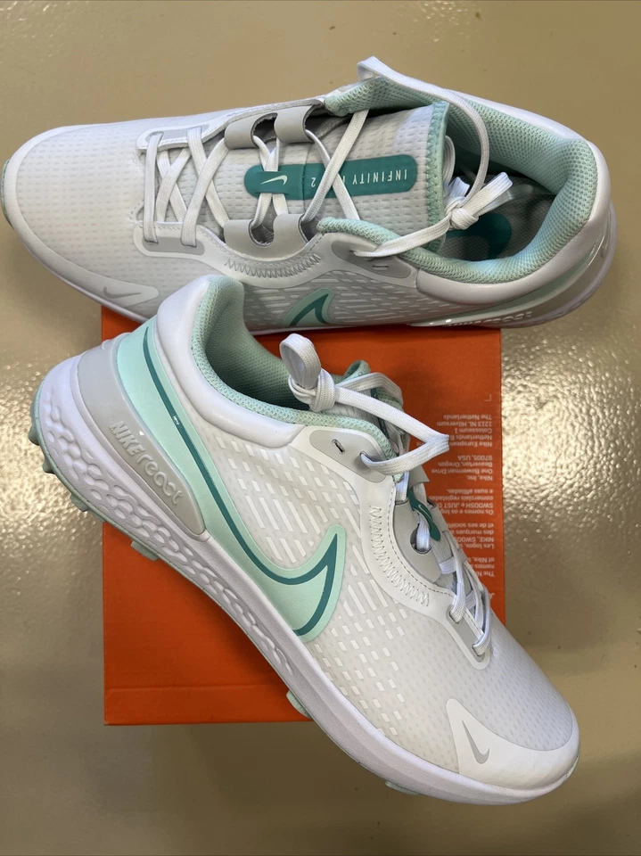 Nike Infinity Pro 2 Golf “White Mint Foam” Size 10.5 DJ5593-100 *Missing Lid* - Image 3 of 4