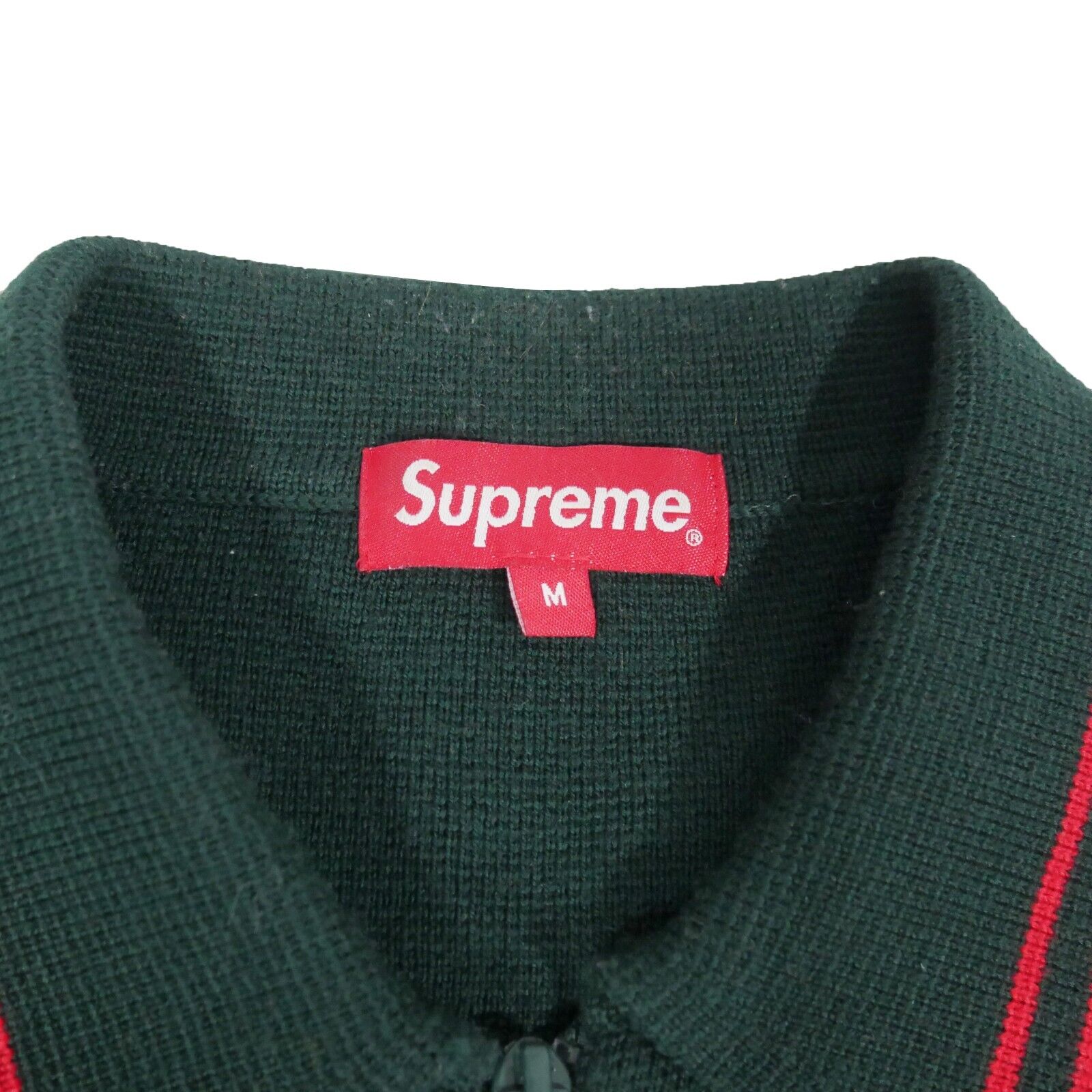 Supreme Merino Wool Zip Polo Sweater FW16 Green/Red Size M | eBay