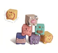 12 Items Baby Educational Blocks Soft Building Sensory Play Silicone Toy Teether