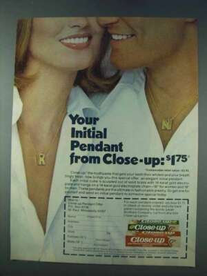 1978 Close-Up Toothpaste Ad - Your Initial Pendant