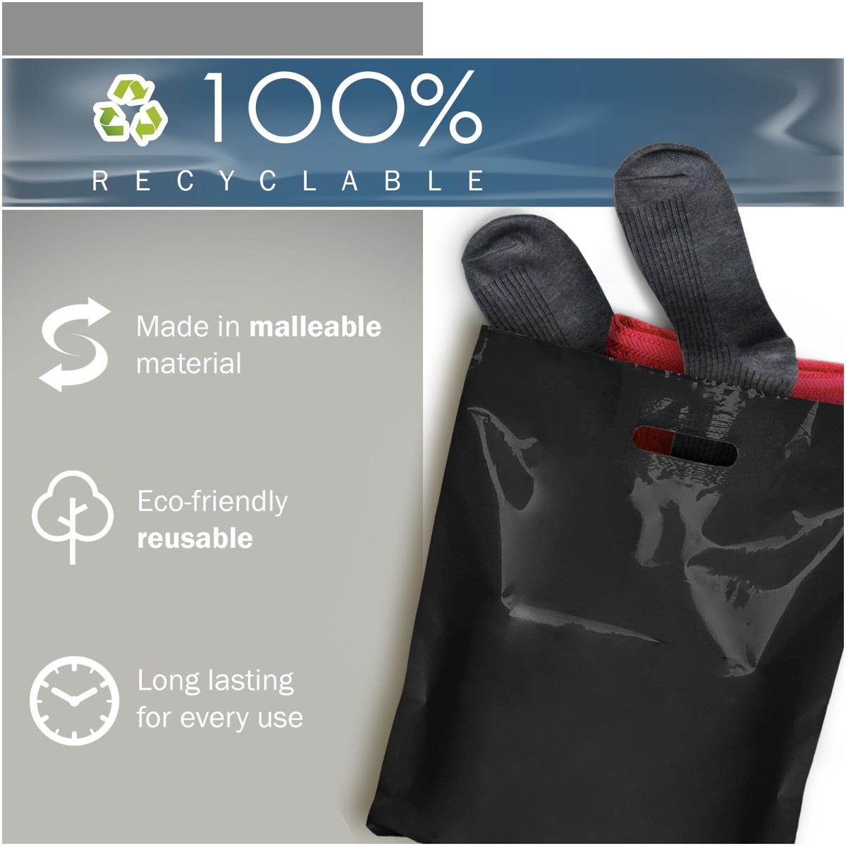 Aazon.co: 100 Pack | 2 Il Thick 12"x15" Erchandise Bags | Die Cut - Foto 8