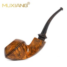 MUXIANG Bruyère Holz Bulldog Pfeife Glatte Tabakpfeife Holz Freihand pfeife
