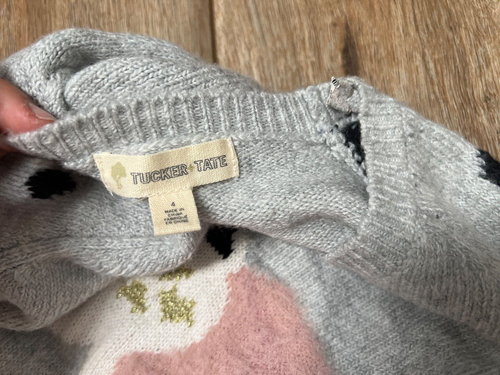 Tucker + Tate Girls Unicorn Sweater Size 4 Gray - Picture 8 of 10
