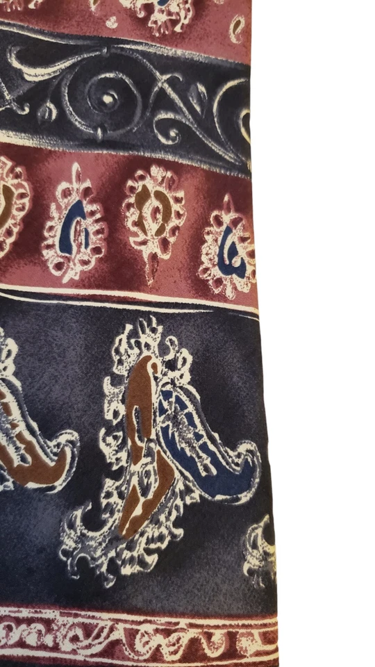 Corbata Croft&Barrow Luxury Azul Rosa 100% Seda Estampada en Italia Hecha en EE. UU. Foto 2 de 4