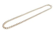 Sterling Silver 925 Box Link Necklace Italy Textured 5mm 20"