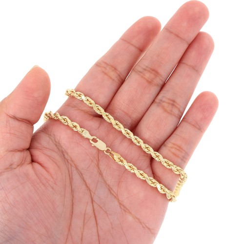 14K Yellow Gold Diamond Cut Rope Chain Necklace 1.5mm - 5mm, Men Women 16"- 30" - Picture 72 of 108
