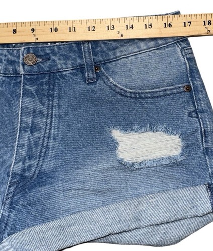 Volcom Stone Rolled Jean Shorts Womens Size 9 (29) Buttonfly Distressed Cuffed - Picture 5 of 9