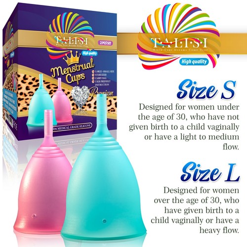 Talisi Menstrual Cup Large Small Menstruation Feminine Period Silicone Copa Set - 第 3/10 張圖片