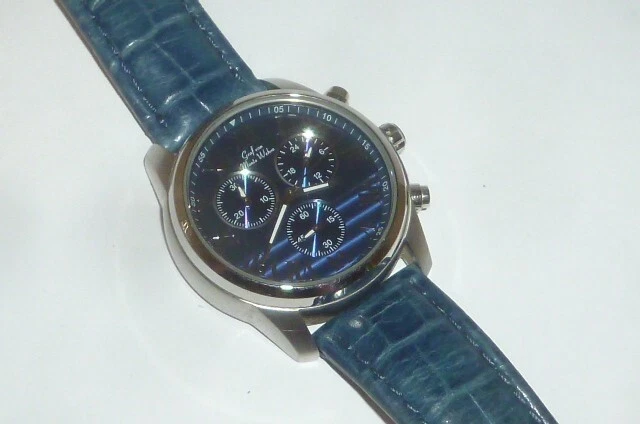 Graf von Monte Wehro Uhr Chronograph Armbanduhr Herrenuhr blaues Armband blau - Bild 2 von 4
