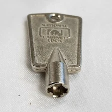Vintage Freezer Key National Cabinet Lock Cross RARE Old Deep Door Lid