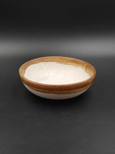 Vintage McCoy Pottery Drip Glaze Serving Veg Bowl Speckle Brown MCM #1423 USA