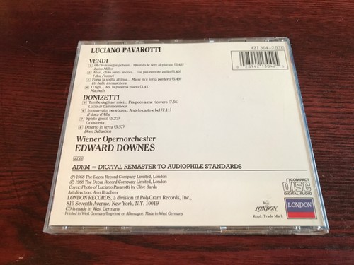 Luciano Pavarotti - Verdi - Donizetti Pavarotti - CD - 1988 - W. ALEMANIA - 1a - Imagen 5 de 5