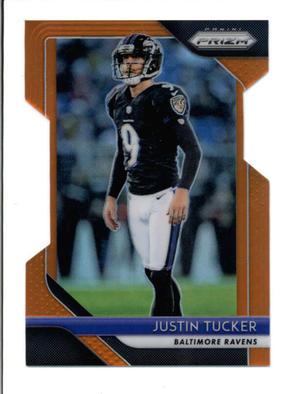 JUSTIN TUCKER 2018 PANINI PRIZM #182 DIE-CUT ORANGE PRIZMS #138/249 BC4327