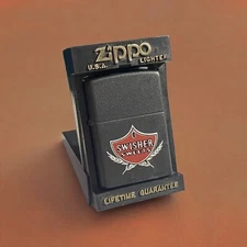 Swisher Sweets Zippo Lighter USA Cigar Logo Matte Black Used 