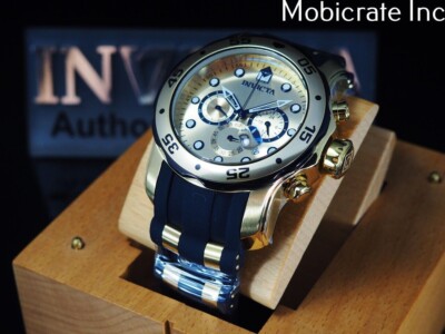 NWT Invicta Mens 48mm PRO DIVER SCUBA Chronograph Gold Dial Gold Tone SS Watch