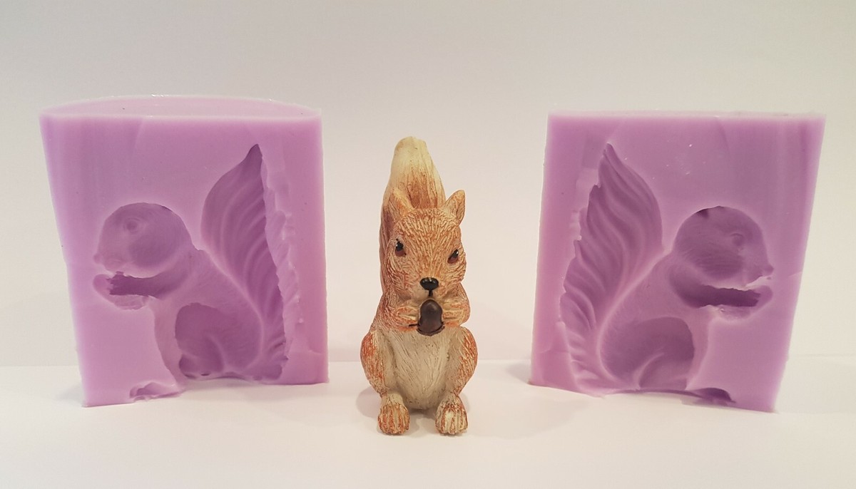 3D SQUIRREL SILICONE MOULD FOR CAKE TOPPERS, CHOCOLATE, CLAY, WAX