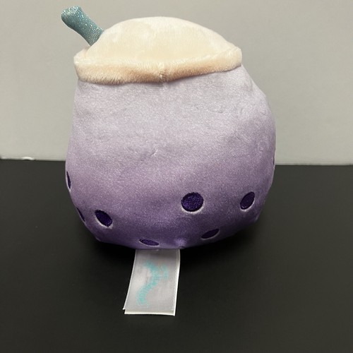 Squishmallow 5" Poplina Purple Boba Bobba Tea Drink Plush Food Squad KellyToy - Picture 3 of 9