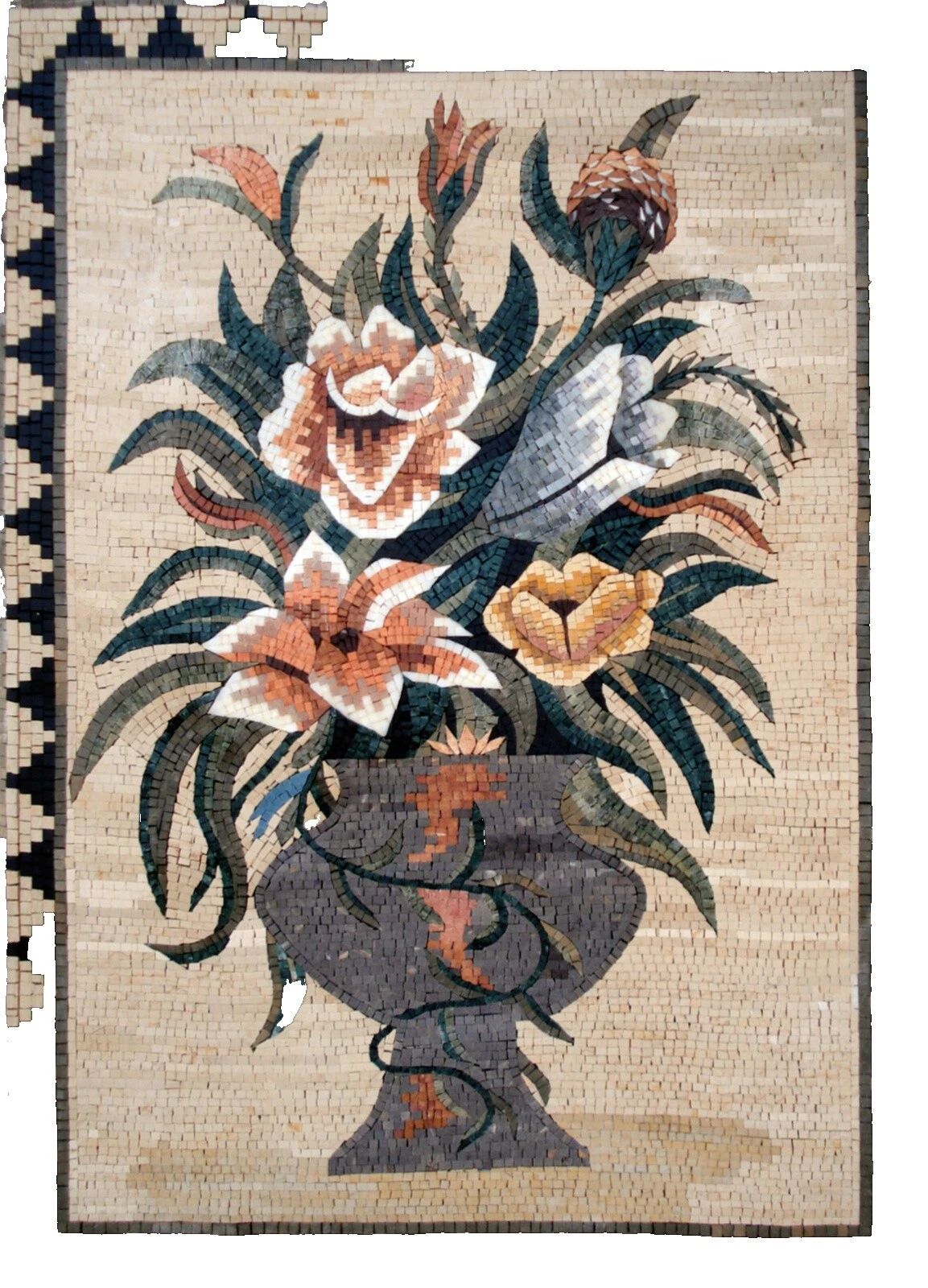 Multicolor vintage/retro piso y azulejos de la pared