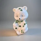 FENTON Shamrock Bear "Irish Treasures Collection" ~ Hand Painted & Signed RARE