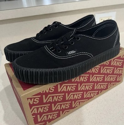 VANS Authentic Creeper Black Canvas Low Top Lace Up Sneakers Youth US 6