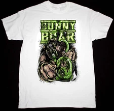 The Bunny The Bear Band Graphic Tee White Cotton T Shirt Full Size S-5XL