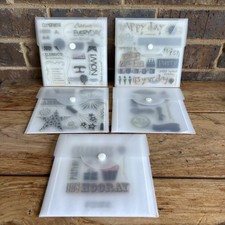 Lot of 5 Close To My Heart My Acrylic Stamp Sets Celebrate Party Congrats