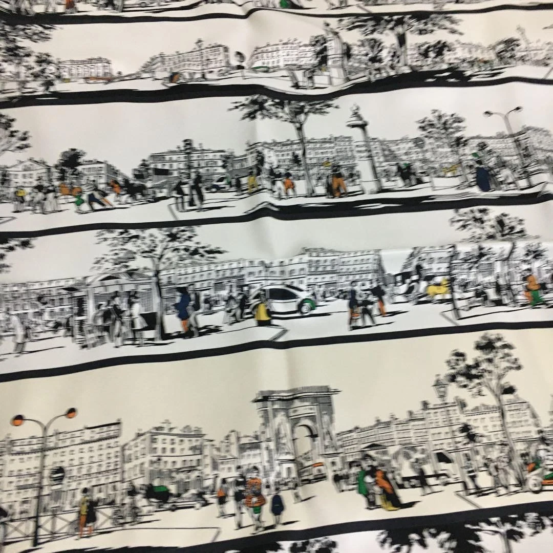 Hermes — Authentic HERMES Carre 70 Scarf White / Black / Multicolor SK1344