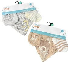 Disney Baby Bib & Sock Sets Lot 2 Mickey Pluto Bambi 6–12M Multi Pack