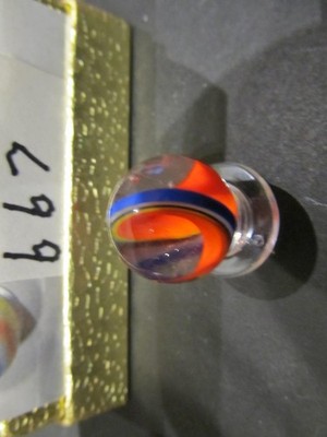 5 COLOR RAINBOW SNAKE MARBLE HABDMADE BY MC MARBLES-MINT-O.68''