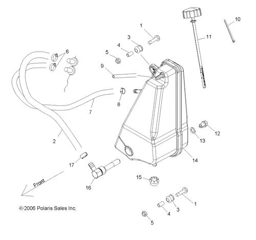 Polaris Oil Tank Weldment, Genuine OEM Part 1261654, Qty 1 - Picture 8 of 8