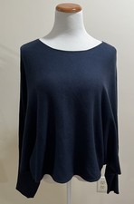The Row Navy Cashmere Blend Oversized Dolman Sleeve Sweater Top One Size