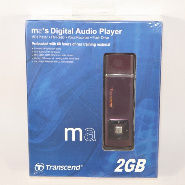 Reproductor MP3 Transcend T.Sonic MP320 2 GB Borgoña Mercado América Precargado NUEVO