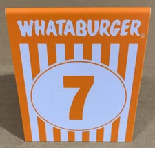 Whataburger Texas Restaurant Collectible Orange White 3" X 3.5"  Table Tent #7
