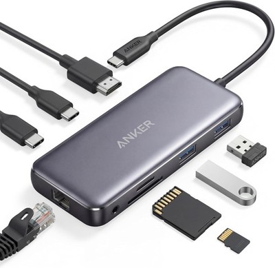 Anker 555 USB-C Docking Hub (8-in-1) PowerExpand Adapter, 85W Power Delivery, 4K